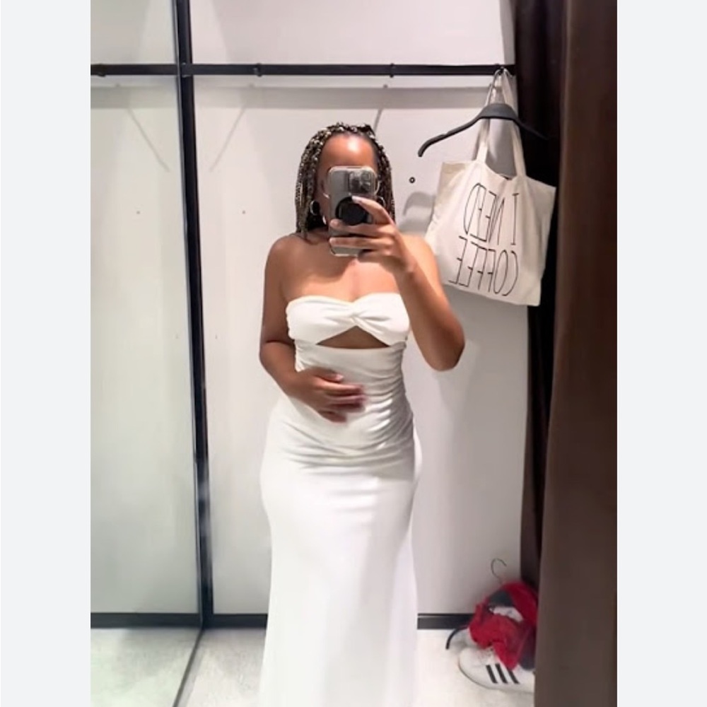 ZARA NWT Cutout Straplesss Maxi Dress